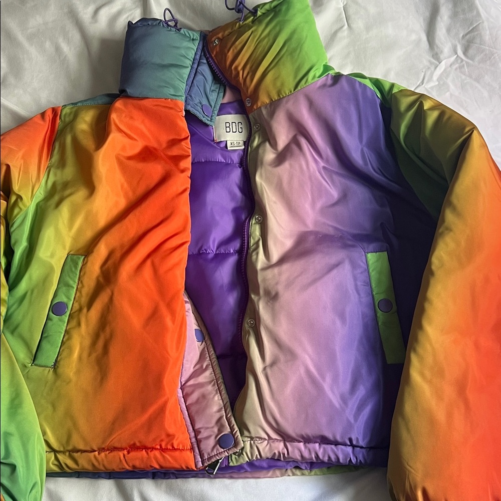 BDG rainbow Puffer Jacket
